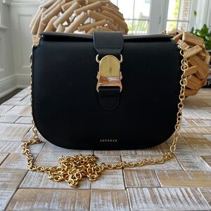 Senreve Black and Gold Crossbody Bag